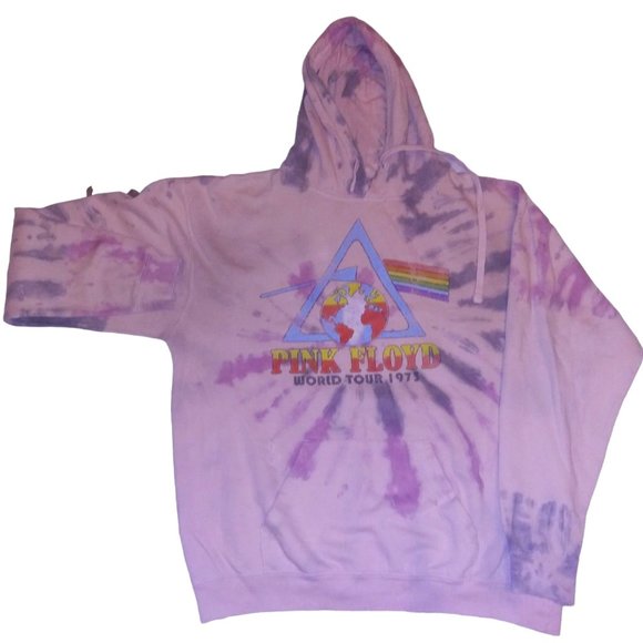 Pink Floyd Tie Dye Sweatshirt Hoodie World Tour 1973 Perryscope Unisex Size 1X - Picture 1 of 7